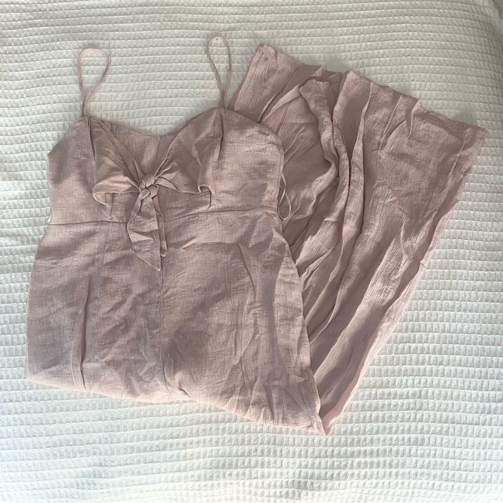 Style State pale pink bow front wide leg jumpsuit size AU14 US10